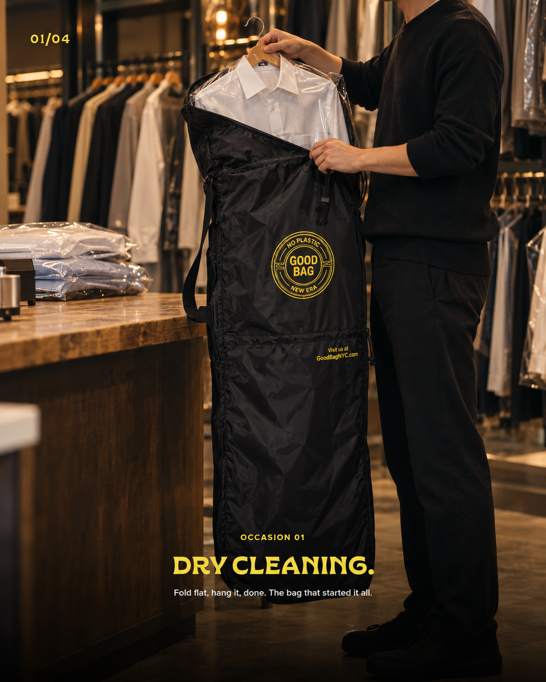 GoodBag garment bag at a dry cleaner