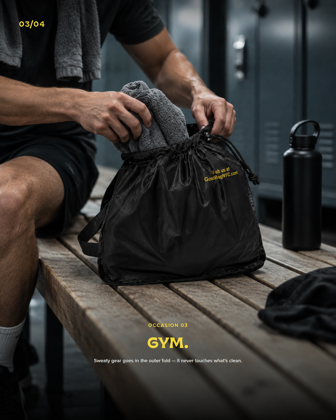 GoodBag holding gym clothes